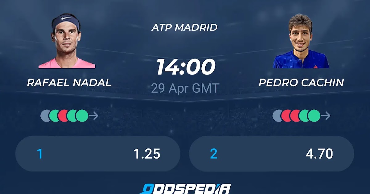 يلا شوت مشاهدة مباراة نادال وبيدرو كاشين بث مباشر MMOPEN اليوم Rafael Nadal VS Pedro Cachin في بطولة مدريد المفتوحة للتنس فئة 1000نقطه